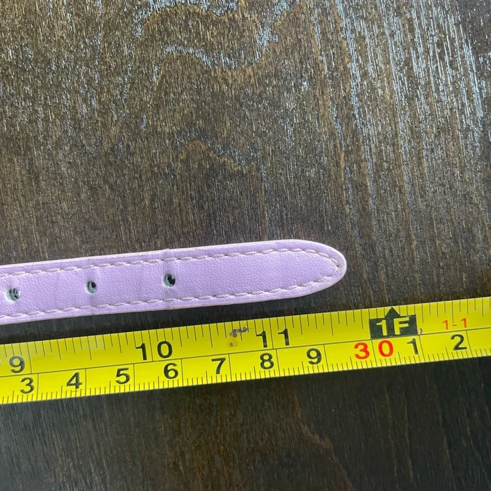 Pretty Pink Dog Collar With Heart And Rhinestones 11 1/2”